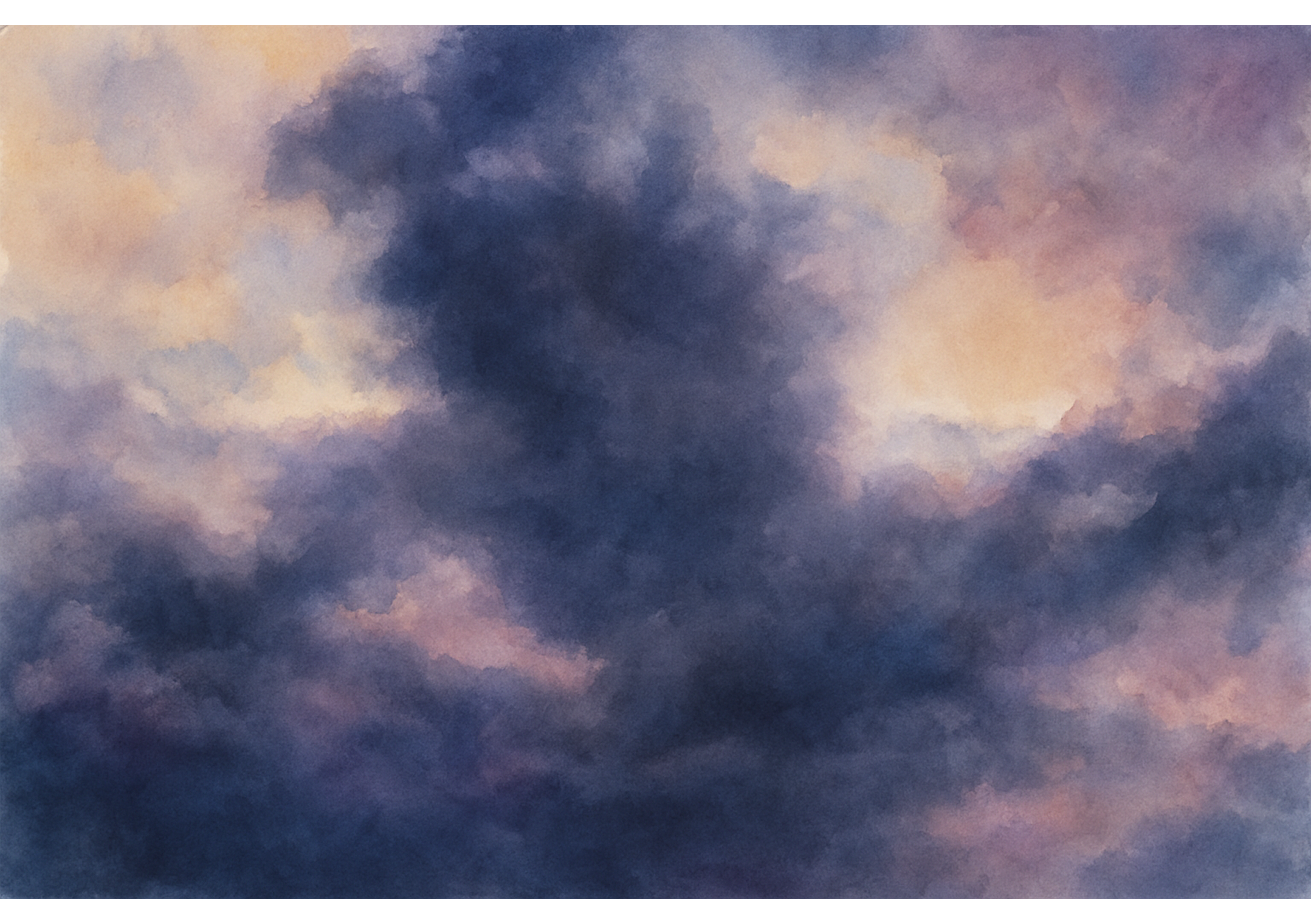 Clouds Inkwash Blue A2 Landscape 300Dpi